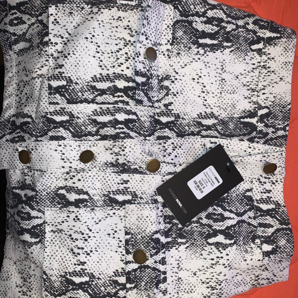 Snakeskin Cargo Skirt
